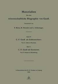 bokomslag Materialien fr eine wissenschaftliche Biographie von Gau