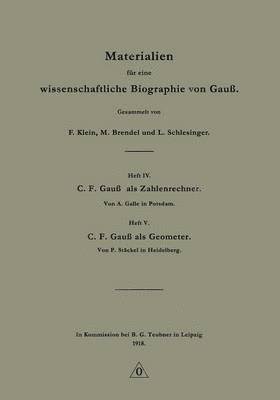 Materialien fr eine wissenschaftliche Biographie von Gau 1