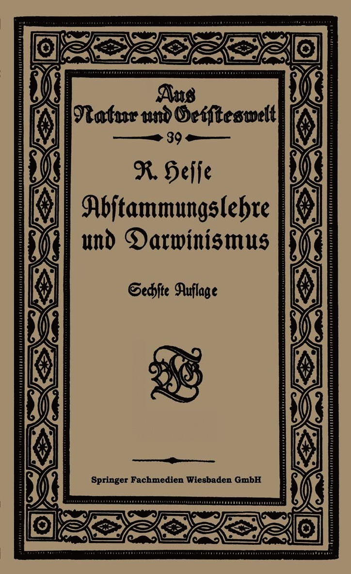 Prof. Dr. Richard Hesse, Prof Dr Richard Hesse, Richard Hesse - Abstammungslehre und Darwinismus, Häftad