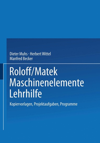 bokomslag Roloff/Matek Maschinenelemente Lehrhilfe