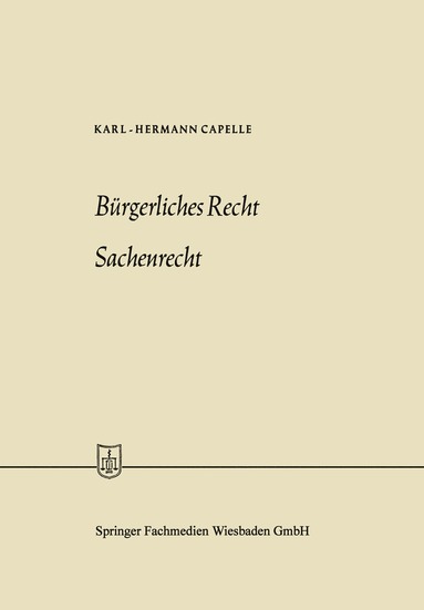 bokomslag Bürgerliches Recht Sachenrecht