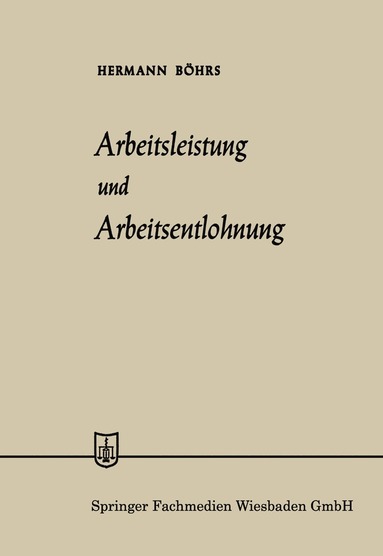 bokomslag Arbeitsleistung und Arbeitsentlohnung