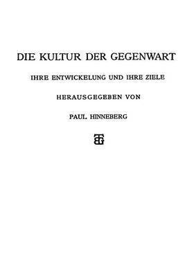 Die Allgemeinen Grundlagen der Kultur der Gegenwart 1