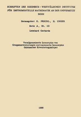 bokomslag Verallgemeinerte Isomorphie von Gruppenerweiterungen und kanonische Isomorphie Galoisscher Erweiterungskörper