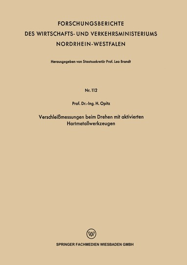 bokomslag Verschleimessungen beim Drehen mit aktivierten Hartmetallwerkzeugen