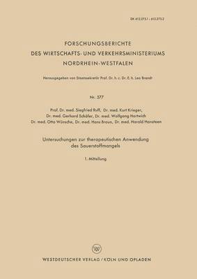 bokomslag Untersuchungen zur therapeutischen Anwendung des Sauerstoffmangels