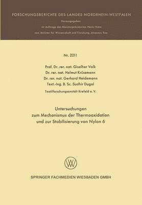 bokomslag Untersuchungen zum Mechanismus der Thermooxidation und zur Stabilisierung von Nylon 6