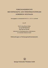 bokomslag Untersuchungen an Werkzeugmaschinenelementen