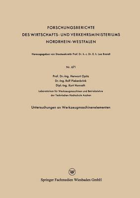 bokomslag Untersuchungen an Werkzeugmaschinenelementen