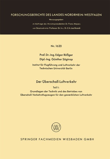 Edgar Rößger Edgar Rößger - Der Überschall-Luftverkehr, Häftad