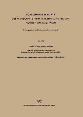 bokomslag Gedanken ber einen neuen deutschen Luftverkehr