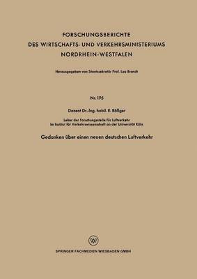 bokomslag Gedanken über einen neuen deutschen Luftverkehr