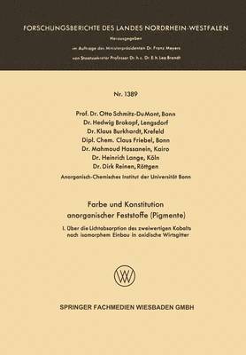 bokomslag Farbe und Konstitution anorganischer Feststoffe (Pigmente)
