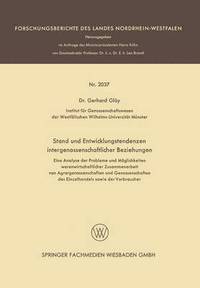 bokomslag Stand und Entwicklungstendenzen intergenossenschaftlicher Beziehungen