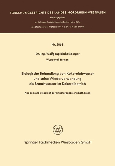 bokomslag Biologische Behandlung von Kokereiabwasser und seine Wiederverwendung als Brauchwasser im Kokereibetrieb