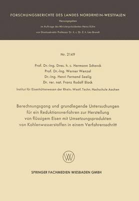 Berechnungsgang und grundlegende Untersuchungen fur ein Reduktionsverfahren zur Herstellung von flussigem Eisen mit Umsetzungsprodukten von Kohlenwasserstoffen in einem Verfahrensschritt 1