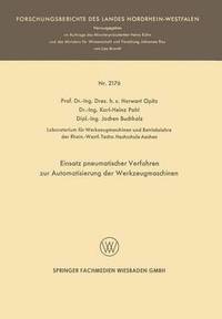 bokomslag Einsatz pneumatischer Verfahren zur Automatisierung der Werkzeugmaschinen