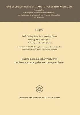 bokomslag Einsatz pneumatischer Verfahren zur Automatisierung der Werkzeugmaschinen