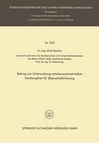 bokomslag Beitrag zur Untersuchung rotationssymmetrischer Tandemgitter fr berschallstrmung