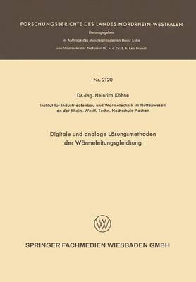 bokomslag Digitale und analoge Lsungsmethoden der Wrmeleitungsgleichung