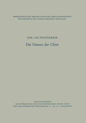 bokomslag Die Namen Der Ubier