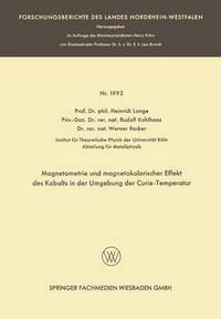 bokomslag Magnetometrie und magnetokalorischer Effekt des Kobalts in der Umgebung der Curie-Temperatur