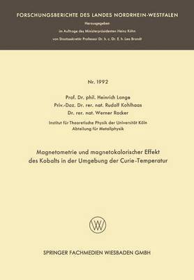 Magnetometrie und magnetokalorischer Effekt des Kobalts in der Umgebung der Curie-Temperatur