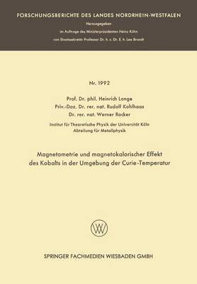 Magnetometrie und magnetokalorischer Effekt des Kobalts in der Umgebung der Curie-Temperatur 1