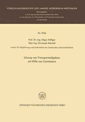 bokomslag Lsung von Transportaufgaben mit Hilfe von Containern