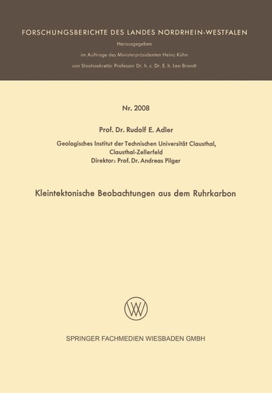 bokomslag Kleintektonische Beobachtungen aus dem Ruhrkarbon