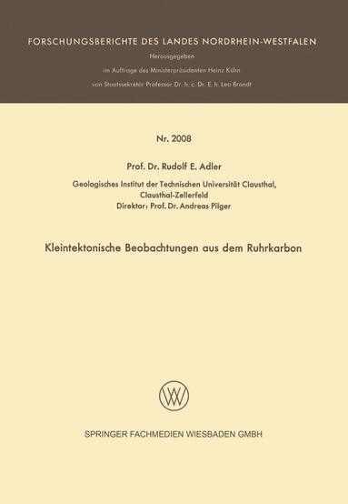 bokomslag Kleintektonische Beobachtungen aus dem Ruhrkarbon