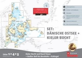 bokomslag Sportbootkarten Satz 1, 4 und 5   Set: Dänische Ostsee und Kieler Bucht (Ausgabe 2025)