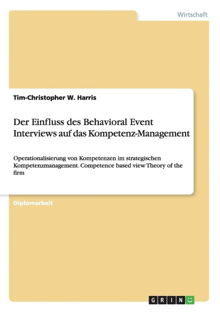 Der Einfluss des Behavioral Event Interviews auf das Kompetenz-Management 1