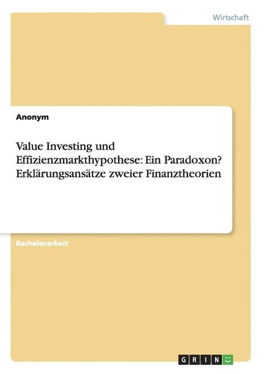 bokomslag Value Investing und Effizienzmarkthypothese