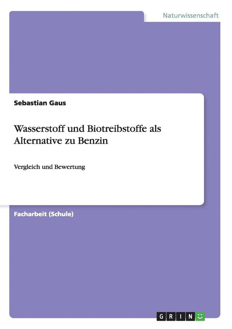 Wasserstoff und Biotreibstoffe als Alternative zu Benzin 1