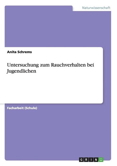 bokomslag Untersuchung zum Rauchverhalten bei Jugendlichen