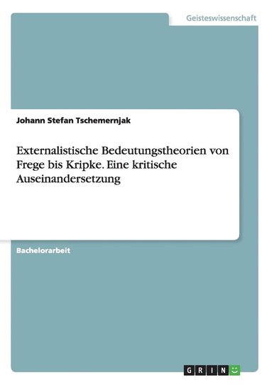 bokomslag Externalistische Bedeutungstheorien von Frege bis Kripke. Eine kritische Auseinandersetzung