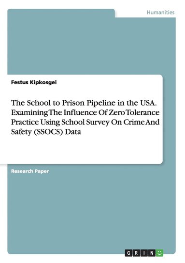 bokomslag School to Prison Pipeline in the USA. Examining The Influence Of Zero Tolerance Practice Using School Survey On Crime And Safety (SSOCS) Data