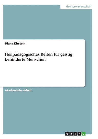 bokomslag Heilpadagogisches Reiten fur geistig behinderte Menschen