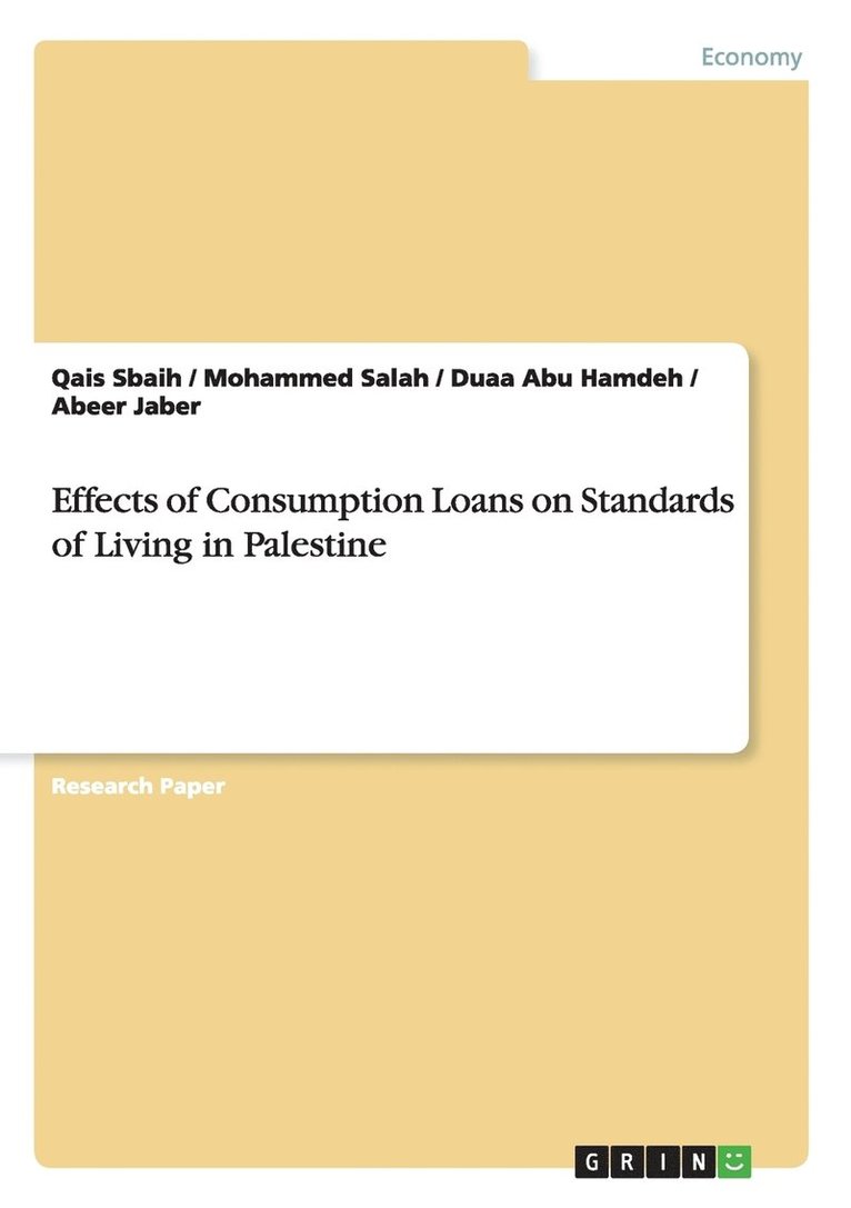 Effects of Consumption Loans on Standards of Living in Palestine 1