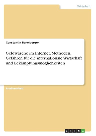 bokomslag Geldwsche im Internet. Methoden, Gefahren fr die internationale Wirtschaft und Bekmpfungsmglichkeiten