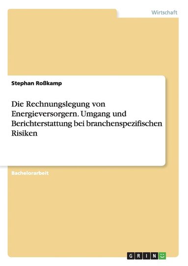 bokomslag Die Rechnungslegung von Energieversorgern. Umgang und Berichterstattung bei branchenspezifischen Risiken