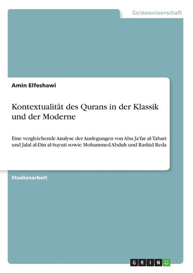 bokomslag Kontextualität des Qurans in der Klassik und der Moderne