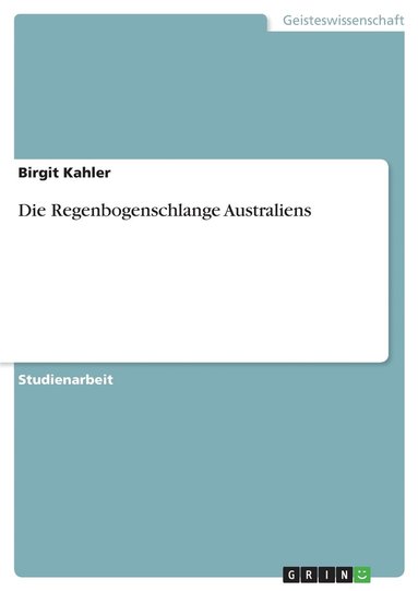 bokomslag Regenbogenschlange Australiens