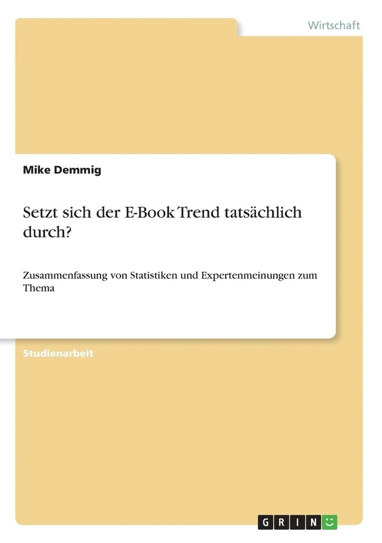 Setzt sich der E-Book Trend tatsächlich durch?