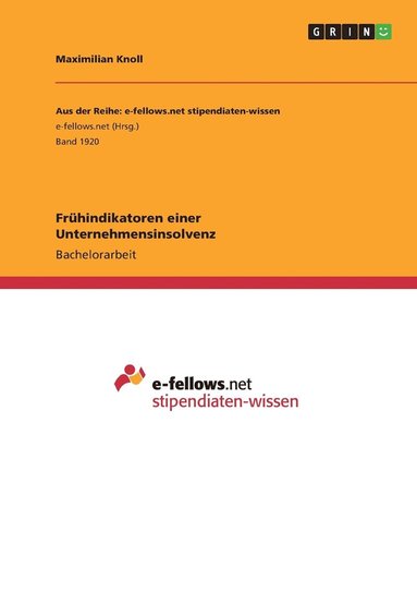 bokomslag Frühindikatoren einer Unternehmensinsolvenz