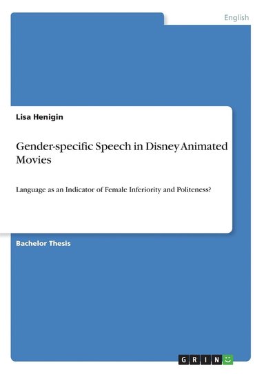 bokomslag Gender-specific Speech in Disney Animated Movies