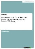 bokomslag Rudolf Ottos Sundenverstandnis in Der Primar- Und Sekundarliteratur. Eine Kritische Wurdigung