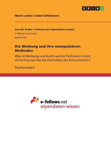 bokomslag Werbung und ihre manipulativen Methoden