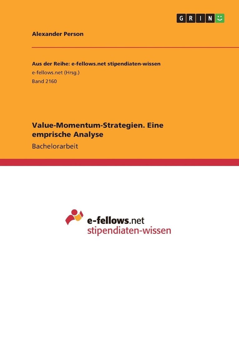 Value-Momentum-Strategien. Eine emprische Analyse 1